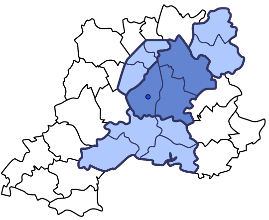 Carte du domaine de prospection région rhône-alpes